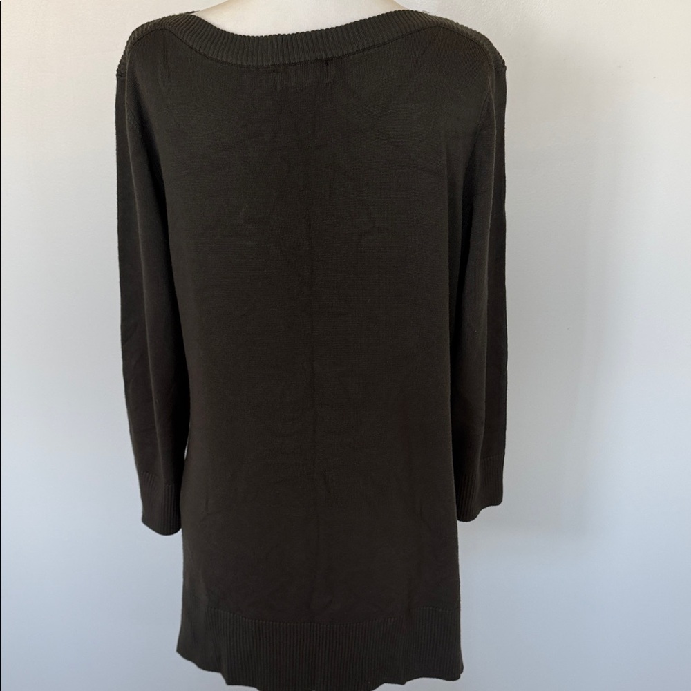 Adrienne Vittadini olive green Knit women’s sweater size M - Picture 8 of 9